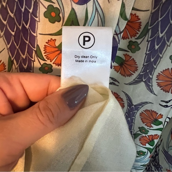 Hemant & Nandita Istanbul Silk Multi Color Print Tiered Mini Dress Size S - Picture 10 of 10